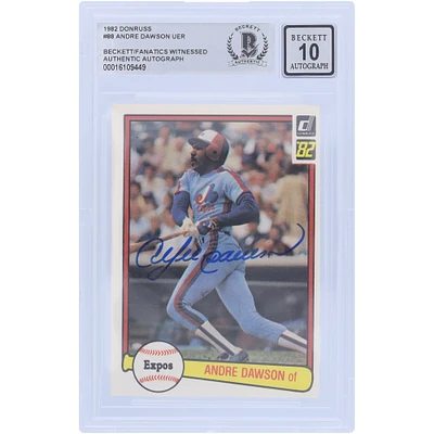 Andre Dawson Montreal Expos Autographed 1982 Donruss Series 1 #88 Beckett Fanatics Witnessed Authenticated 10 Card 
