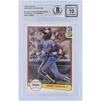 Carte autographiée Donruss 1982 #88 Beckett Fanatics Witnessed 10 Card authentifiée avec inscription "HOF 2010" par André Dawson des Expos de Montréal