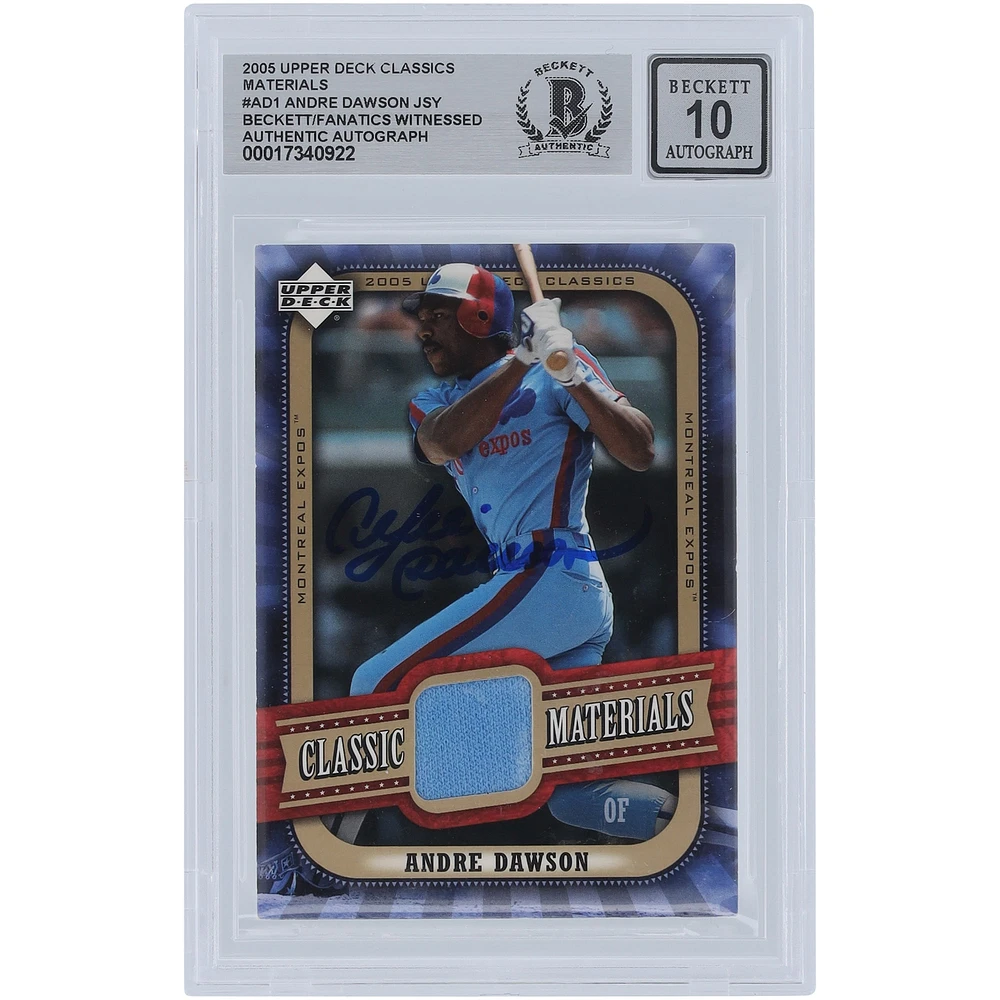 Andre Dawson Montreal Expos Autographed 2005 Upper Deck Classics Classic Materials Relic #MA-AD1 Beckett Fanatics Witnessed Authenticated 10 Card