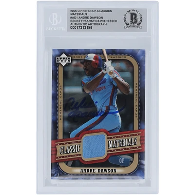 Andre Dawson Montreal Expos Autographed 2005 Upper Deck Classics Classic Materials Relic #MA-AD1 Beckett Fanatics Witnessed Authenticated Card