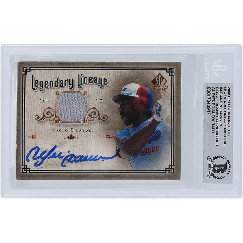 Andre Dawson Montreal Expos Autographed 2005 Upper Deck SP Legendary Cuts Legendary Lineage Relic #LE-AD Beckett Fanatics Witnessed Authenticated 10 Card 