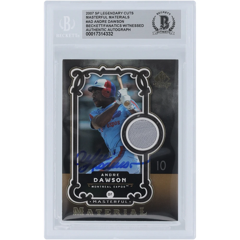 Andre Dawson Montreal Expos Autographed 2007 Upper Deck SP Legendary Cuts Masterful Material Relic #MM-AD Beckett Fanatics Witnessed Authenticated Card