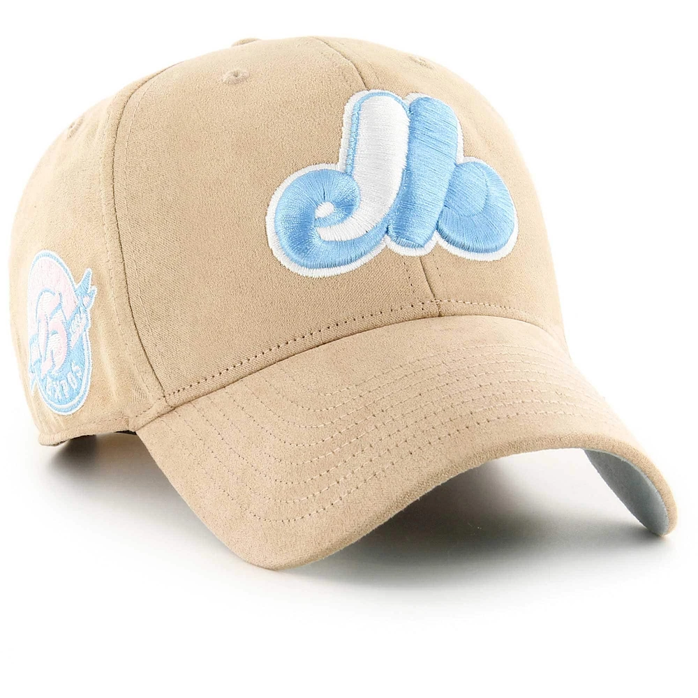 Men's '47 Cream Montreal Expos Ultra Suede MVP Snapback Hat