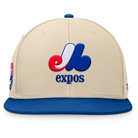 Men's Fanatics Natural/Blue Montreal Expos Cooperstown Collection Bounder Snapback Hat