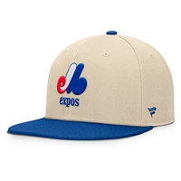 Men's Fanatics Natural/Blue Montreal Expos Cooperstown Collection Bounder Snapback Hat