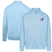 Sweat-shirt à glissière quart de tour Murray bleu clair pour homme la collection Cooperstown des Expos Montréal Levelwear