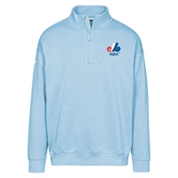Sweat-shirt à glissière quart de tour Murray bleu clair pour homme la collection Cooperstown des Expos Montréal Levelwear