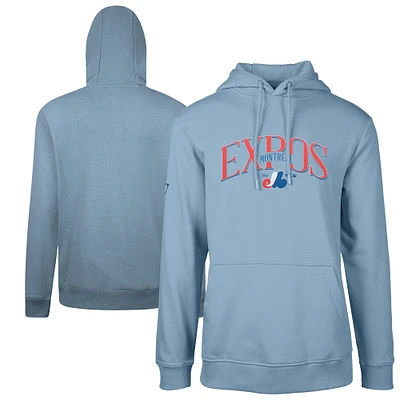 Men's Levelwear Light Blue Montreal Expos Cooperstown Collection Podium Retro Pullover Hoodie