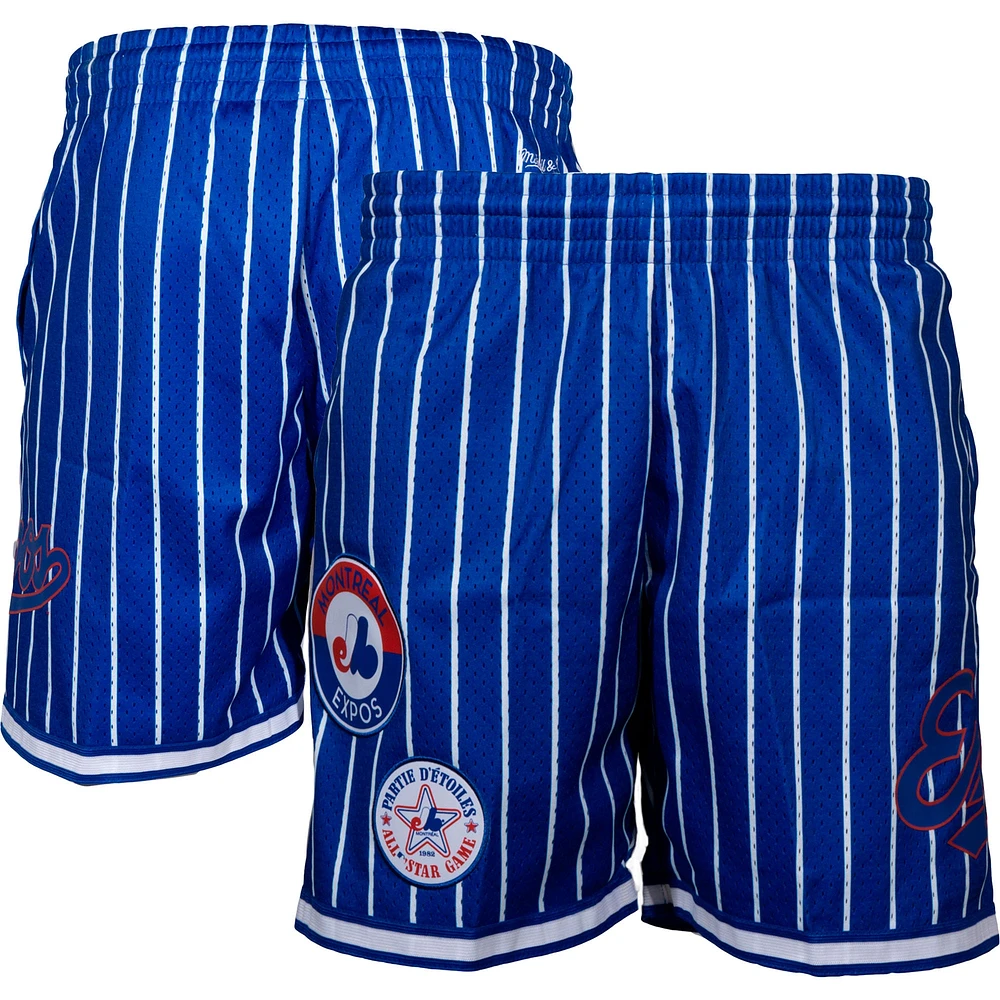 Mitchell & Ness pour hommes Expos de Montréal Bleu Collection Cooperstown Short en filet