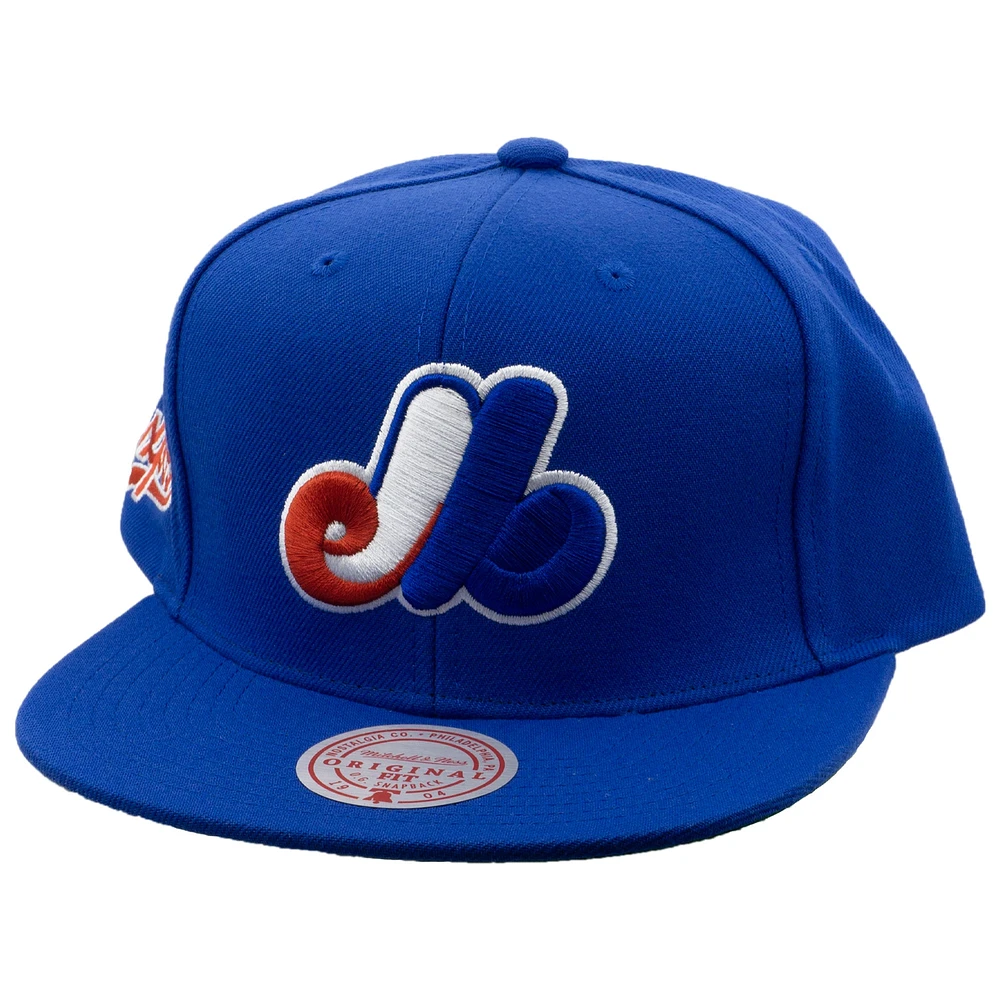 Casquette à revers Evergreen Collection Cooperstown des Expos de Montréal Mitchell & Ness pour homme, bleu