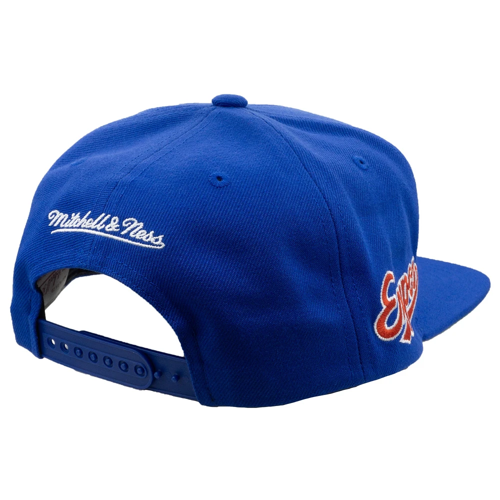 Casquette à revers Evergreen Collection Cooperstown des Expos de Montréal Mitchell & Ness pour homme, bleu