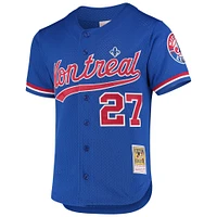 Men's Mitchell & Ness Vladimir Guerrero Blue Montreal Expos Cooperstown Collection Mesh Batting Practice Button-Up Jersey