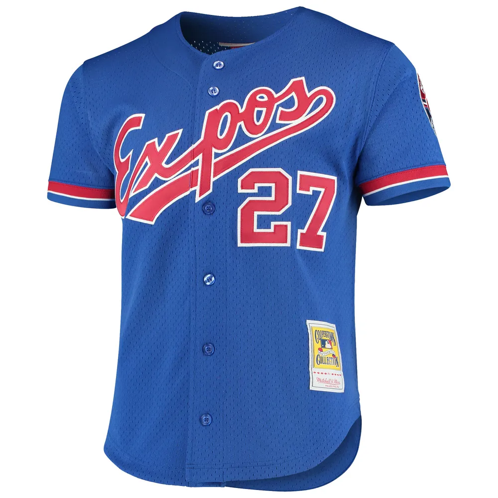 Maillot boutonné d'entraînement au bâton Mitchell & Ness Vladimir Guerrero Royal Montreal Expos Collection Cooperstown pour homme