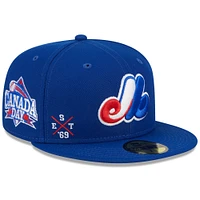 Casquette ajustée 59FIFTY de la fête du Canada des Expos Montréal 2023 New Era pour homme, bleu