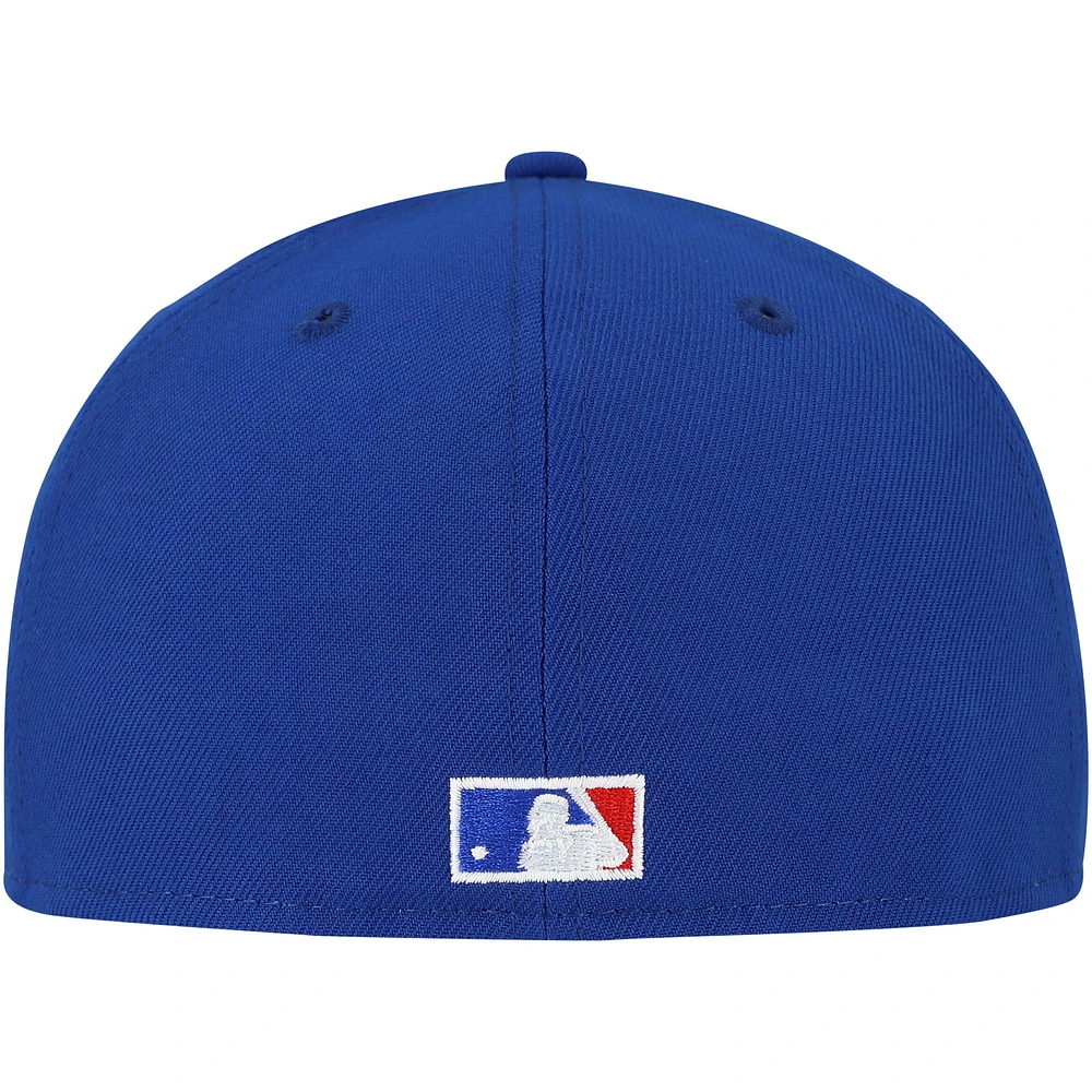 Men's New Era Blue Montreal Expos Cooperstown Collection Duo Logo 2.0 59FIFTY Fitted Hat