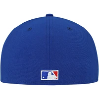 Casquette ajustée 59FIFTY Duo Logo 2.0 Cooperstown Collection de Montréal Expos New Era pour homme bleue