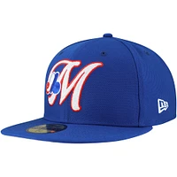 Casquette ajustée 59FIFTY Duo Logo 2.0 Cooperstown Collection de Montréal Expos New Era pour homme bleue