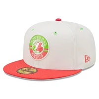 Casquette ajustée 59FIFTY pour homme Collection Cooperstown Expos de Montréal New Era Blanc/Corail Strawberry Lolli