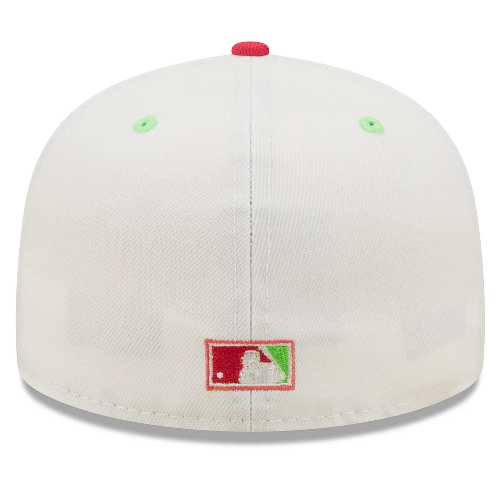 Casquette ajustée 59FIFTY pour homme Collection Cooperstown Expos de Montréal New Era Blanc/Corail Strawberry Lolli