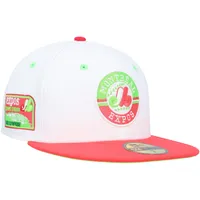 Men's New Era White/Coral Miami Marlins 25th Anniversary Strawberry Lolli 59FIFTY Fitted Hat