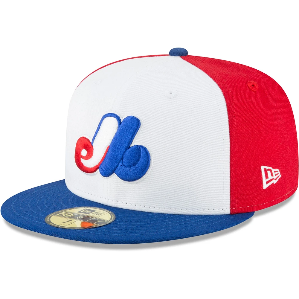 Casquette ajustée 59FIFTY en laine de la collection Cooperstown des Expos Montréal New Era pour homme, blanche