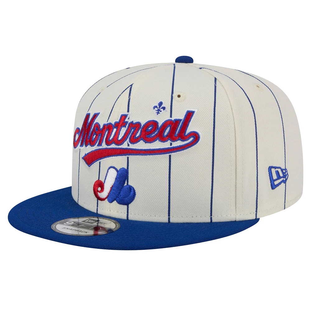 Casquette Snapback à rayures fines 9FIFTY des Expos de Montréal de New Era pour homme