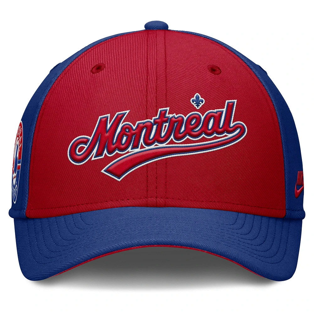 Men's Nike Blue/Red Montreal Expos Rise Swoosh Performance Flex Hat