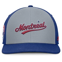 Men's Nike Gray/Blue Montreal Expos Cooperstown Collection Pro Performance Snapback Hat