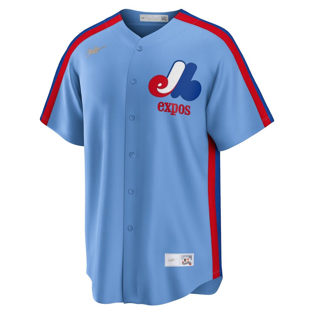 Men's Nike Light Blue Montreal Expos Road Cooperstown Collection Team Jersey