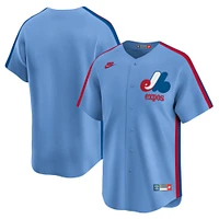 Maillot Nike bleu clair des Expos de Montréal Throwback Limited pour homme