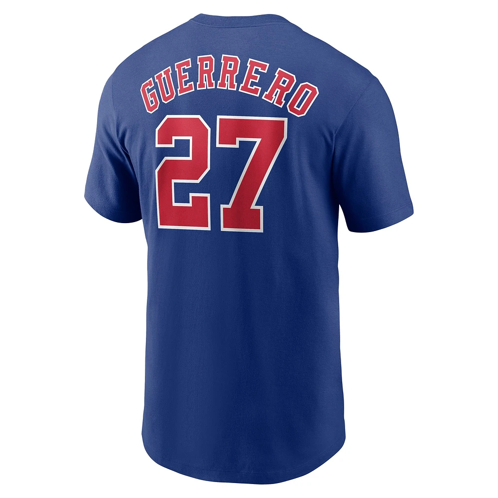 T-shirt Nike Vladimir Guerrero bleu pour homme des Expos de Montréal avec nom et numéro Fuse la collection Cooperstown