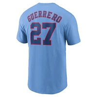 T-shirt Nike Vladimir Guerrero pour hommes, bleu poudre, Expos de Montréal, collection Cooperstown, nom et numéro Fuse