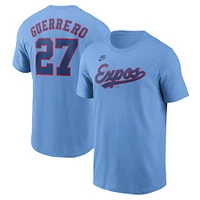 Men's Nike Vladimir Guerrero Powder Blue Montreal Expos Cooperstown Collection Fuse Name & Number T-Shirt