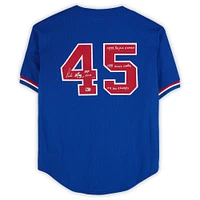 Pedro Martinez Montreal Expos Autographed Blue Mitchell & Ness Replica Jersey with Multiple Inscriptions - Limited Edition #10/10