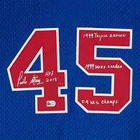 Pedro Martinez Montreal Expos Autographed Blue Mitchell & Ness Replica Jersey with Multiple Inscriptions - Limited Edition of 10