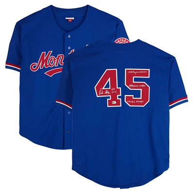 Pedro Martinez Montreal Expos Autographed Blue Mitchell & Ness Replica Jersey with Multiple Inscriptions - Limited Edition of 10