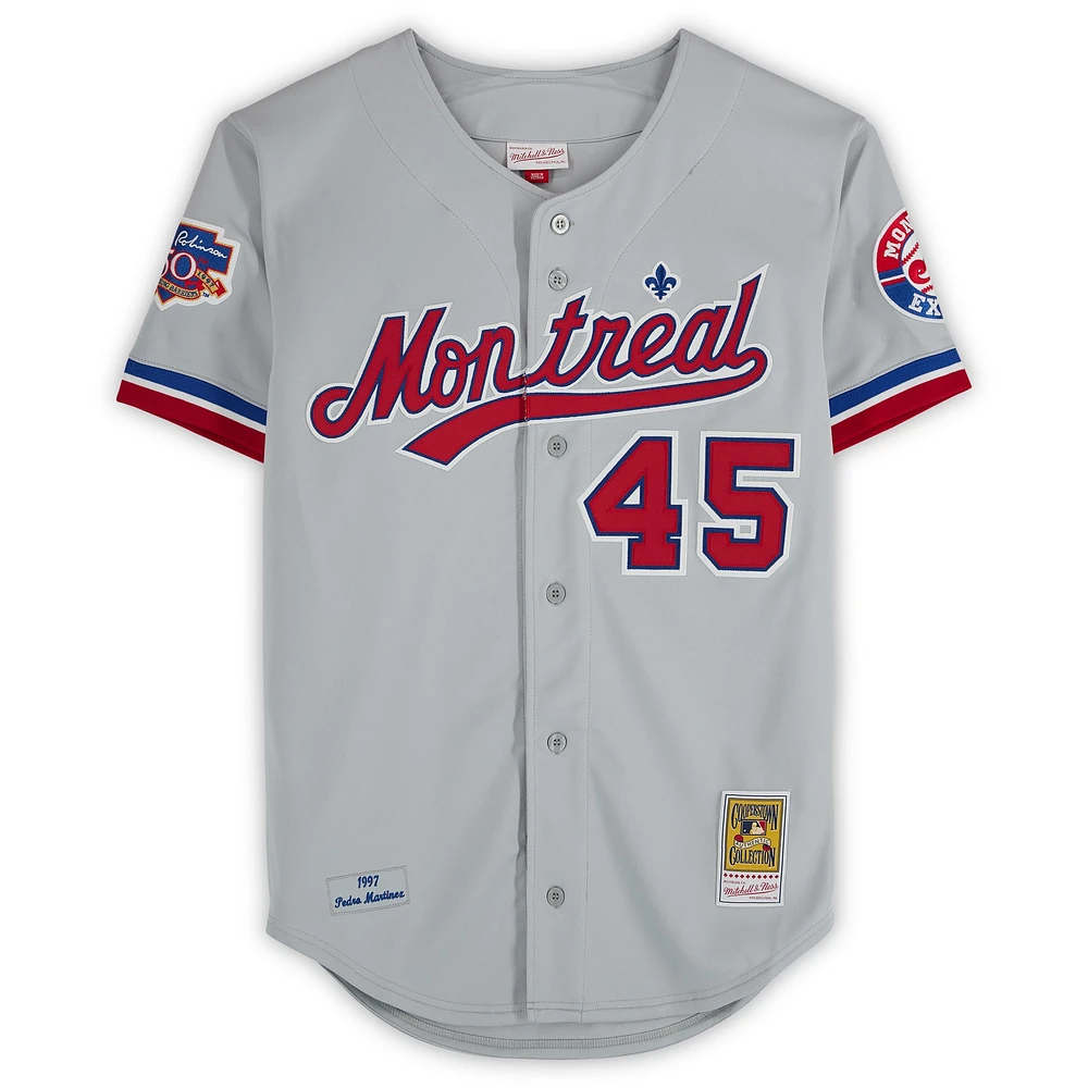 Pedro Martinez Montreal Expos Autographed Gray Mitchell & Ness 1997 Authentic Jersey with "CY 97" Inscription