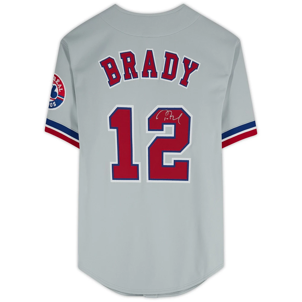 Tom Brady Montreal Expos Autographed Mitchell & Ness Gray Authentic Jersey 