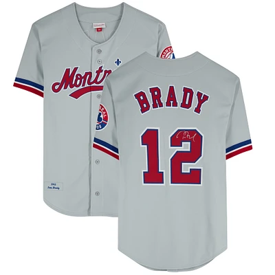Tom Brady Montreal Expos Autographed Mitchell & Ness Gray Authentic Jersey 