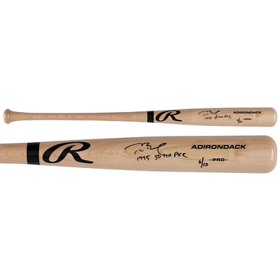 Bâton de baseball Rawlings Pro Blonde autographié par Tom Brady des Expos de Montréal avec l'inscription « 1595 507th Pick