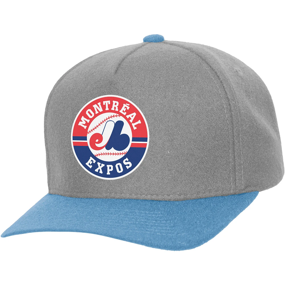 Casquette ajustable unisexe Mitchell & Ness grise des Expos de Montréal Basic Coop Pro