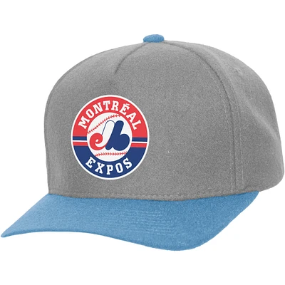 Casquette ajustable unisexe Mitchell & Ness grise des Expos de Montréal Basic Coop Pro