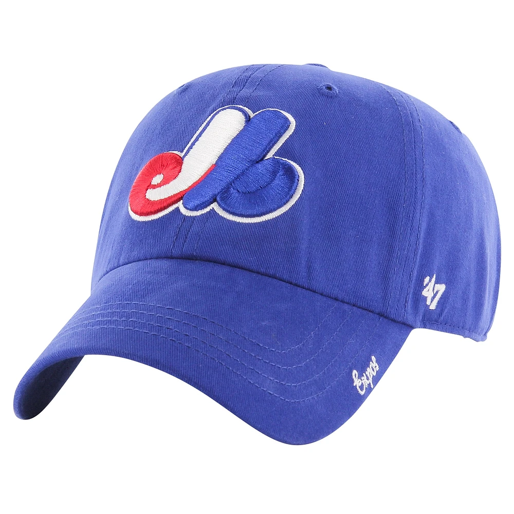 Casquette réglable Miata Clean Up '47 bleue des Expos de Montréal pour femmes, collection Cooperstown