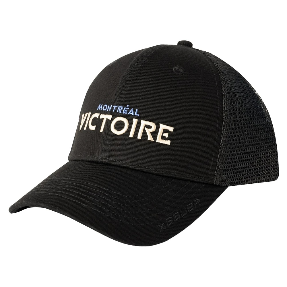 Casquette ajustable unisexe noire avec logo Montreal Victoire