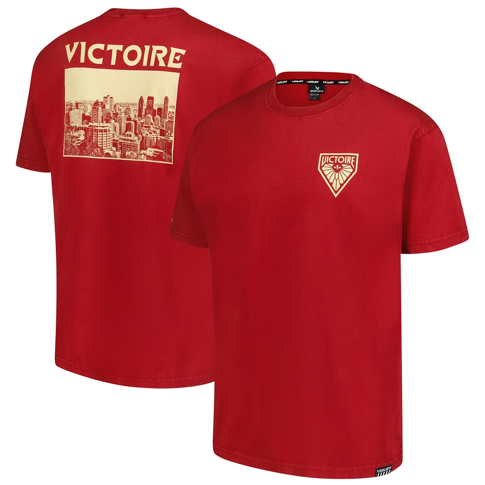 T-shirt boxy unisexe rouge Montréal Victoire