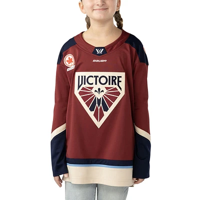 Maillot de hockey réplique rouge pour jeunes l'équipe Montréal Victoire