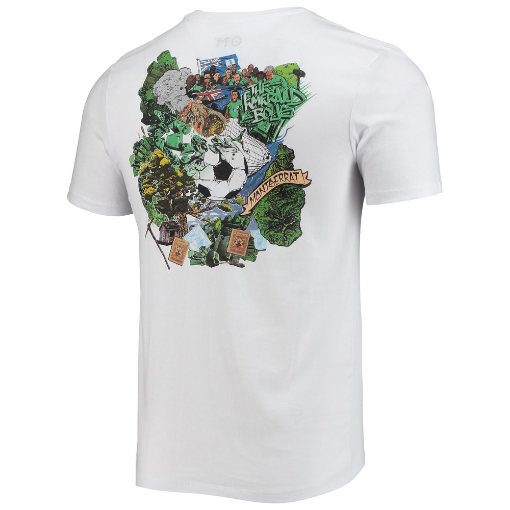 Men's White Montserrat National Team Volcano T-Shirt