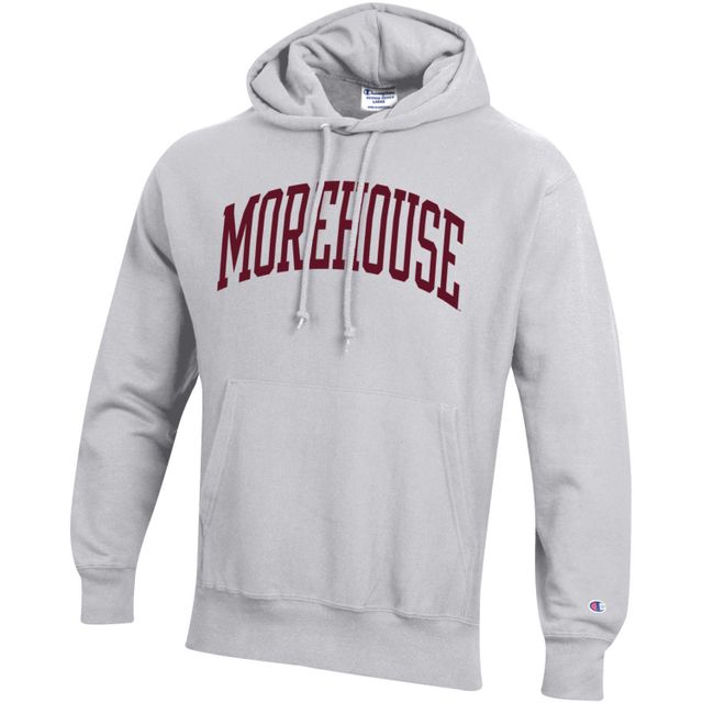 Chandail à capuchon pour hommes Champion Grey Morehouse Maroon Tigers Big & Tall Arch Reverse Weave