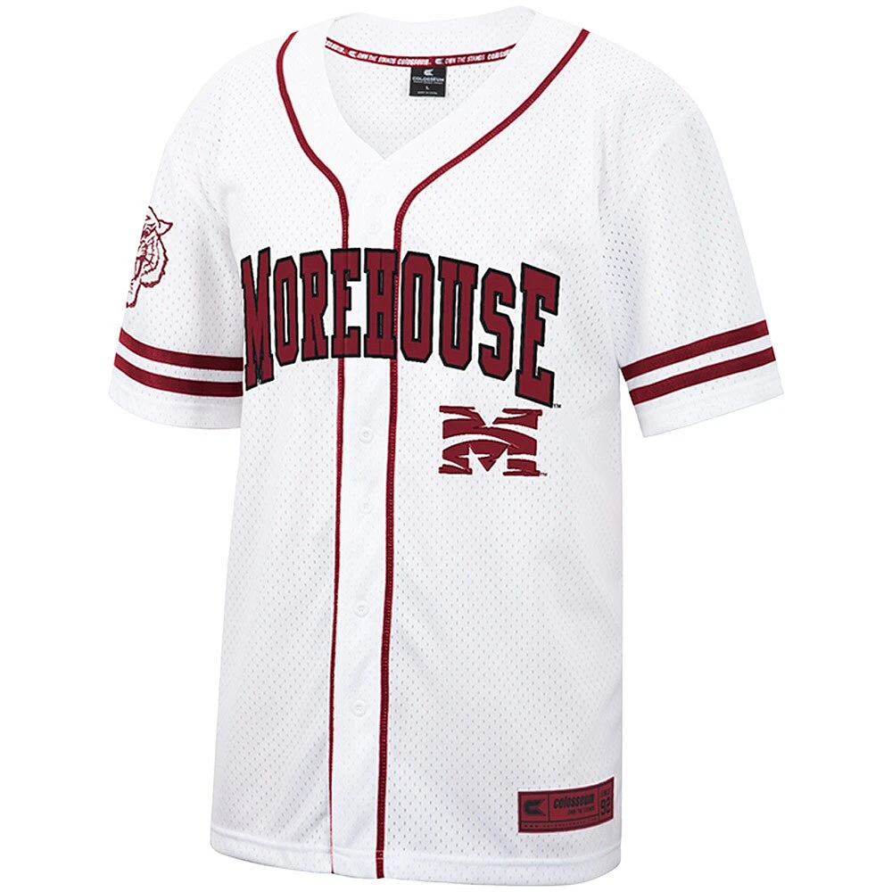 Men's Colosseum Morehouse Maroon Tigers Free Spirited Mesh Button-Up Baseball Jersey