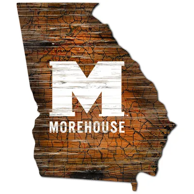 Morehouse Maroon Tigers 24'' x 24'' State Shaped Logo Sign